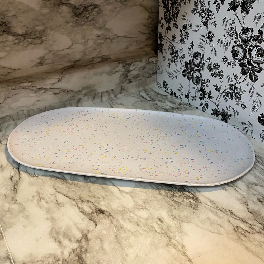 *SH Melamine large serving tray confetti detail charcuterie board or cookie tray